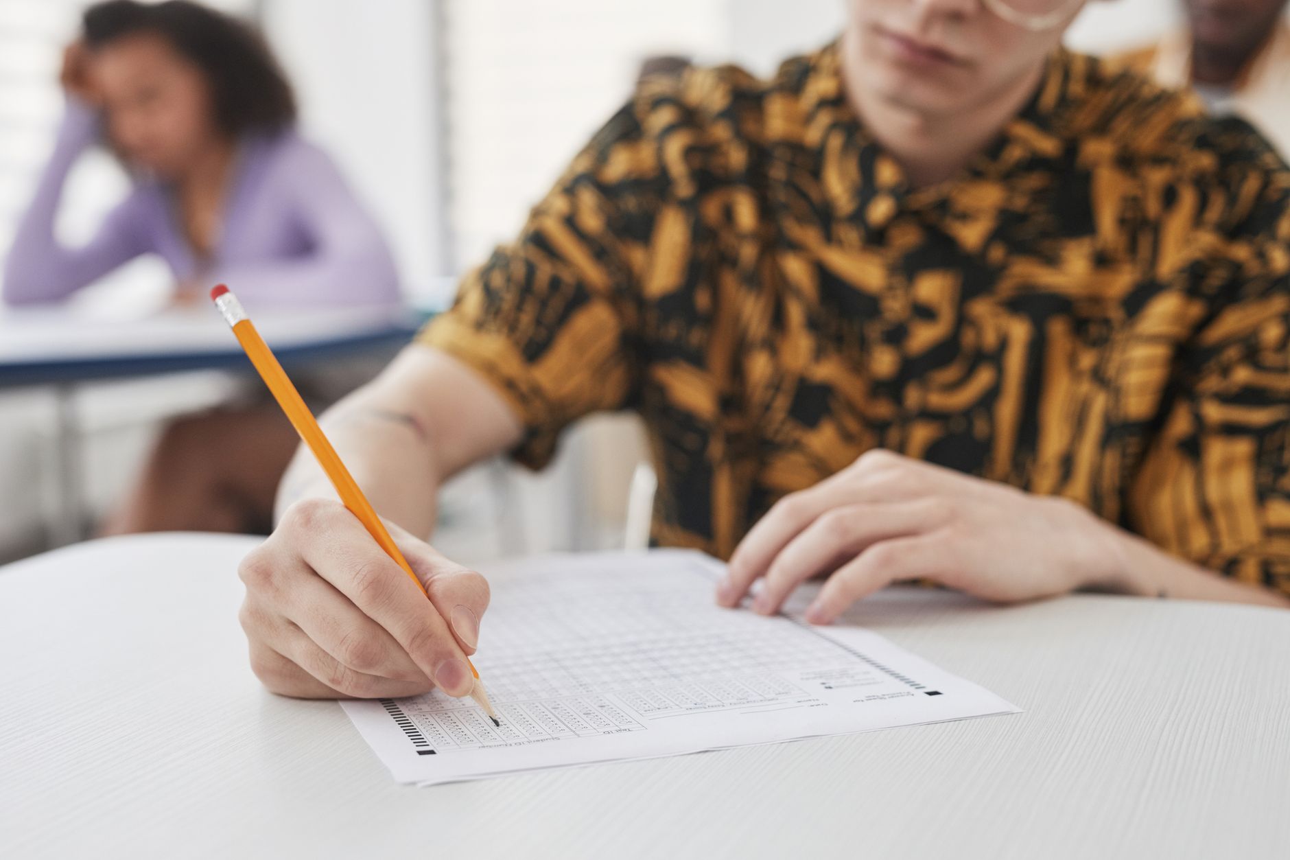 Candidate working through a multiple-response question on a computer-based nursing exam
